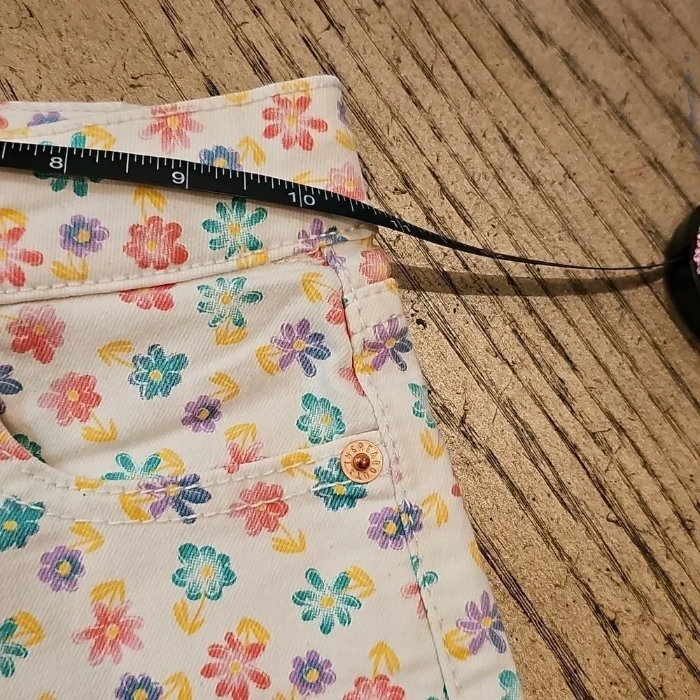 Floral Denim Jean Shorts Size 6